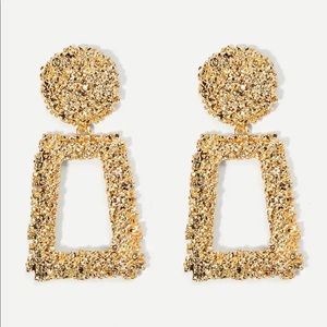Gold Textured Earrings